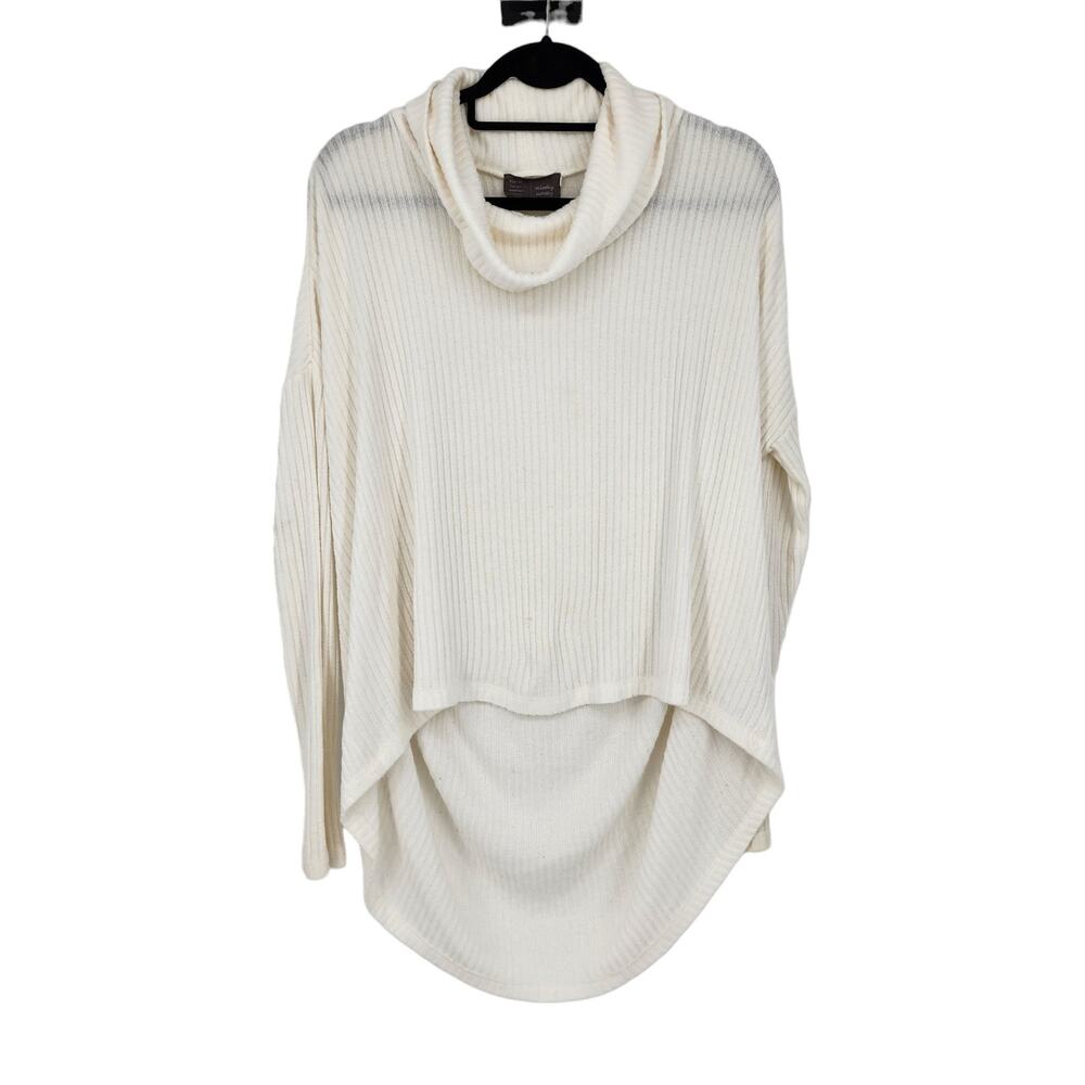 Anthropologie Saturday Sunday Ribbed Drop Sleeve Cowl Neck Top Size XS